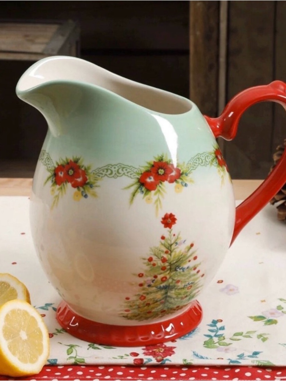 Pioneer Woman Christmas Belly Pitcher HTF